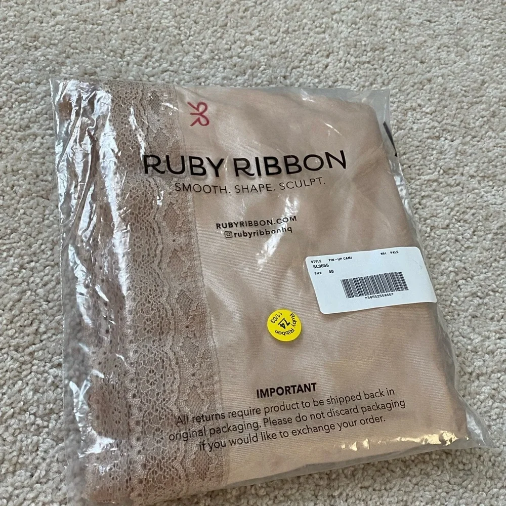 RUBY RIBBON PIN UP CAMI #3055 size 48 Pale Nude New